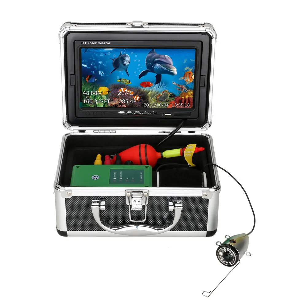 

7 Inch 30m DVR Recorder Underwater Fishing Camera with Depth Temperature Display 12pcs Infrared Lamp For Sea Fishing