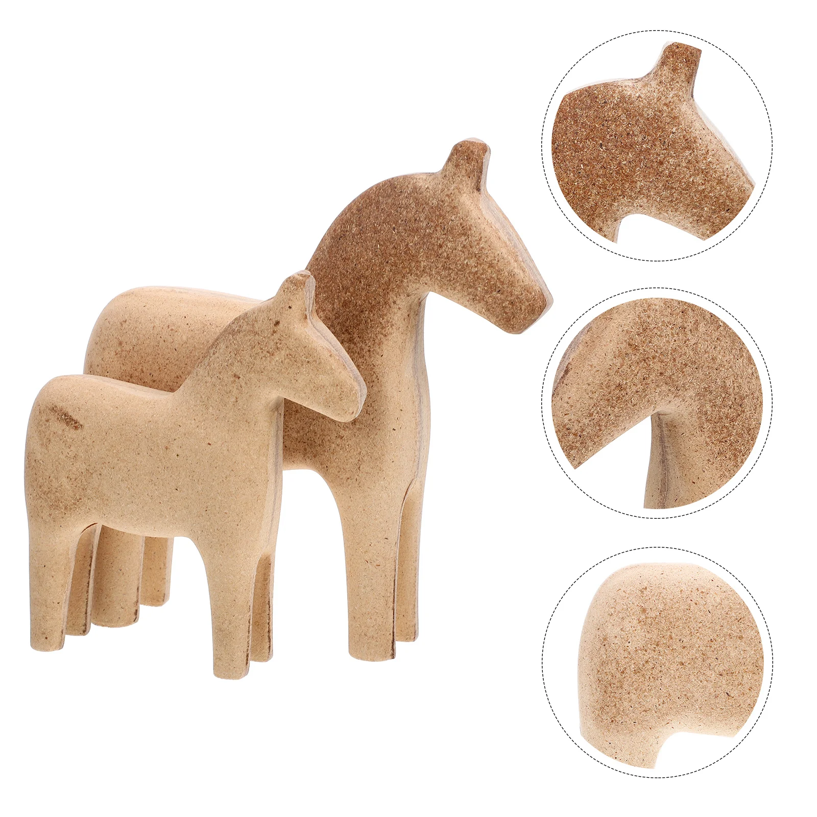 

2Pcs Wooden Horse Shape Decoration Office Housewarming Horse Decoration