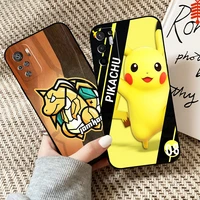 japan pokemon pikachu phone case for xiaomi redmi note 10 10s 10t pro for redmi note 10 5g tpu black carcasa back