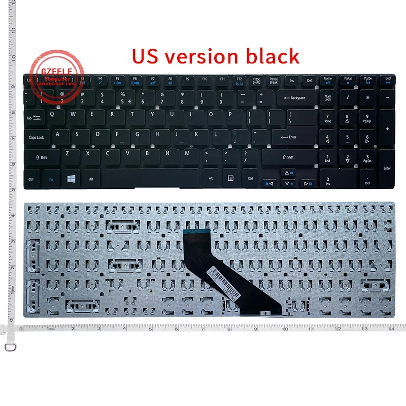 GZEELE New US Laptop Keyboard for Gateway NV55 NV55S NV57H NV75S NV52L NV56 NV57 NV77 US Replace English Notebook Keyboard BLACK