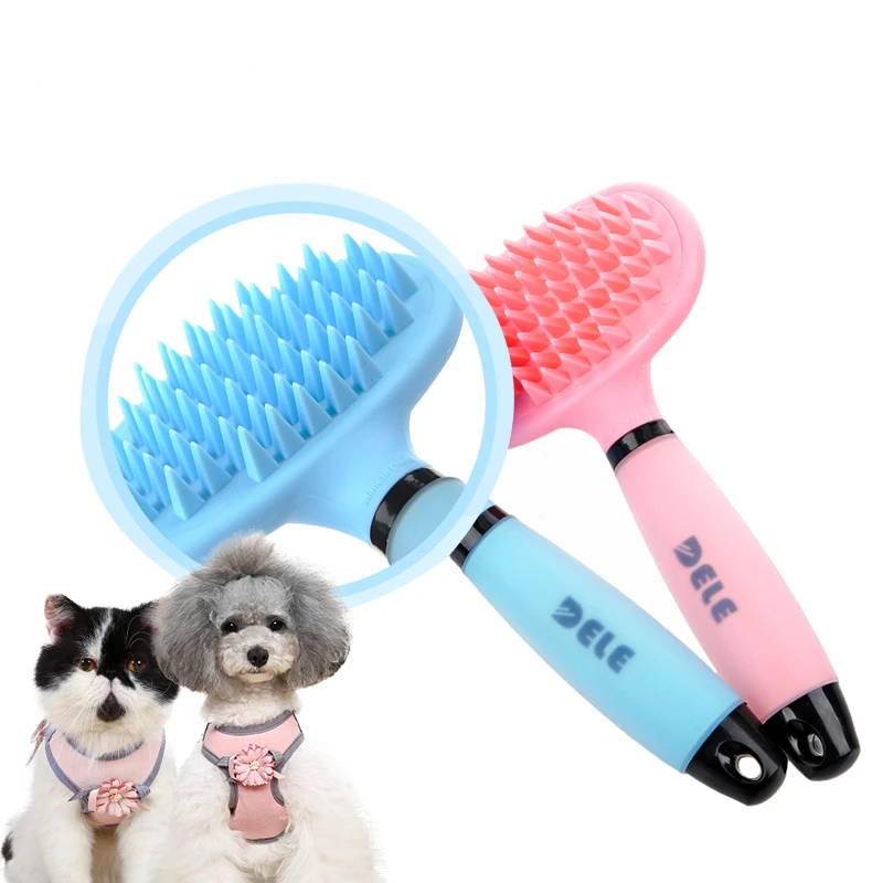 

Расческа для удаления шерсти собак, инструмент для чистки кошек, щетка для ванны для домашних животных, массаж, не повреждает кожу, инструме...