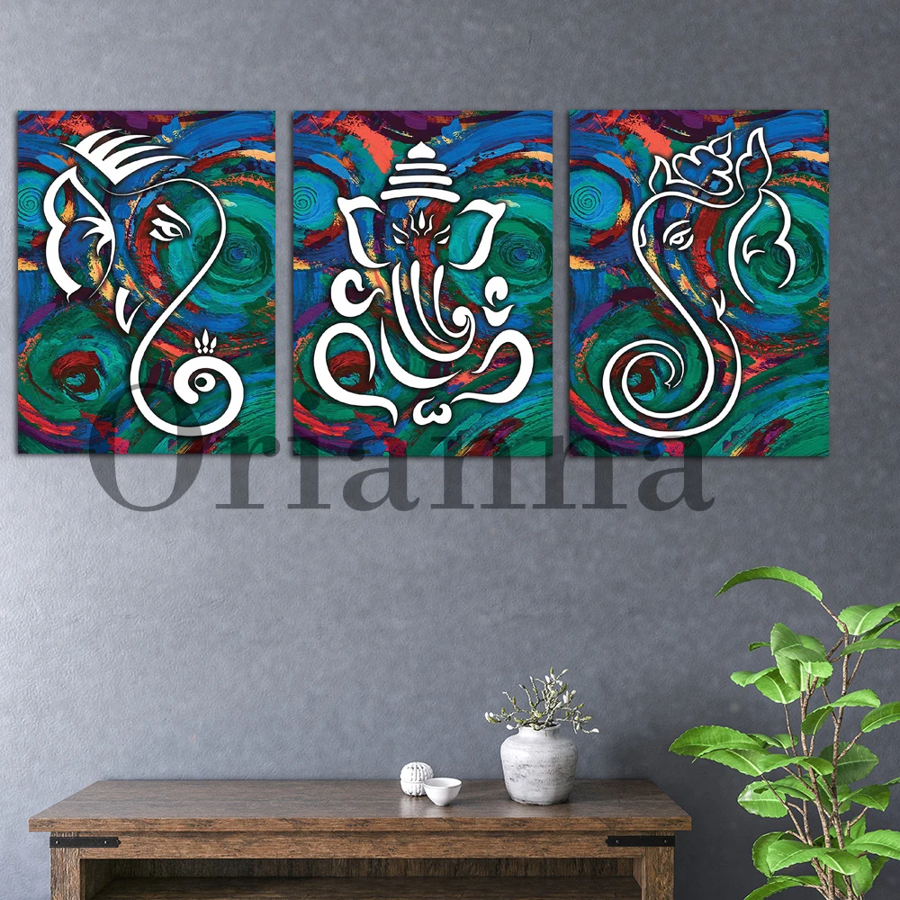 

Vintage India Lord Ganesha Abstract Minimalism Painting Prints Posters Home Living Room Office Wall Art Decor Painting Gift