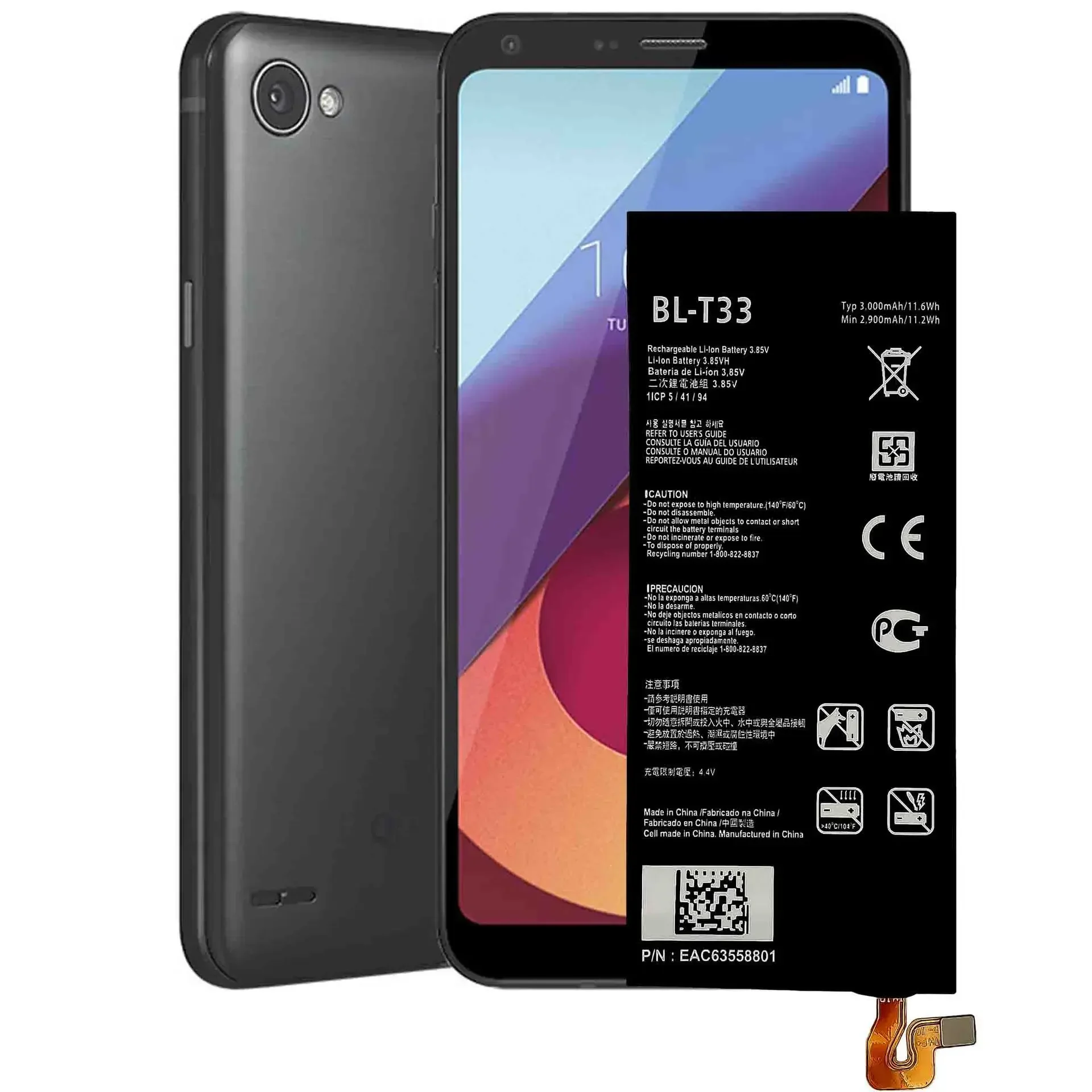 Сменный аккумулятор BL-T33 для LG Q6 + Q6a G6mini M700A M700AN M700DSK BLT33 X600S US700 новые встроенные