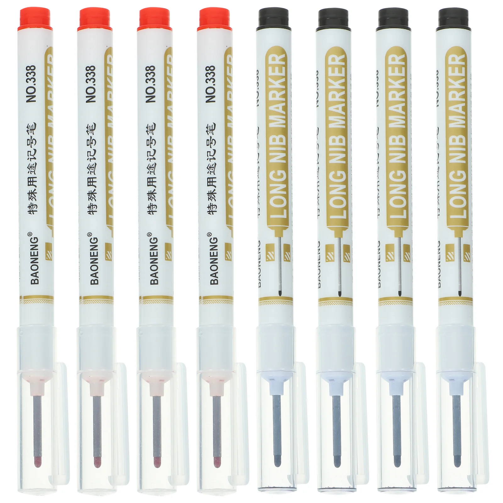 

8 Pcs Wood Marker Deep Hole Marking Pen Lengthen Carpenter Construction Plastic Permanent Markers Tools