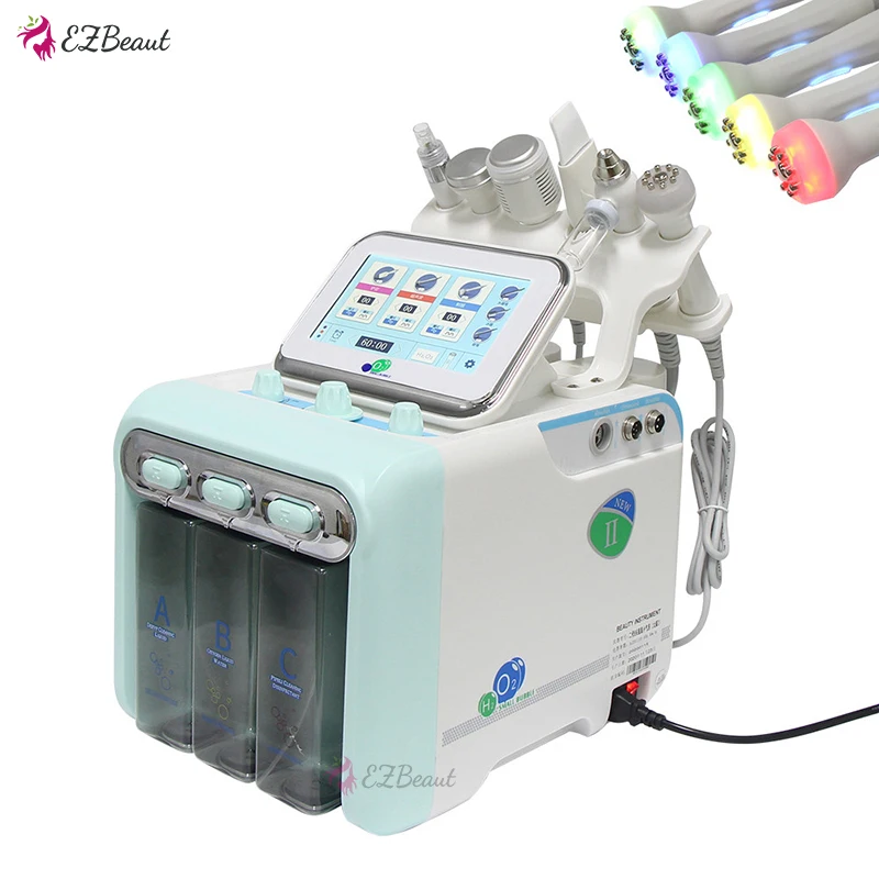 

6 in 1 H2O2 Hydro Dermabrasion RF Lifting Face Machines Deep Cleaning Device Microdermabrasion Professional Spa Facial Machine
