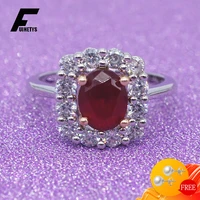 vintage women ring 925 silver jewelry with ruby zircon gemstone finger rings for wedding engagement party accessories wholesale