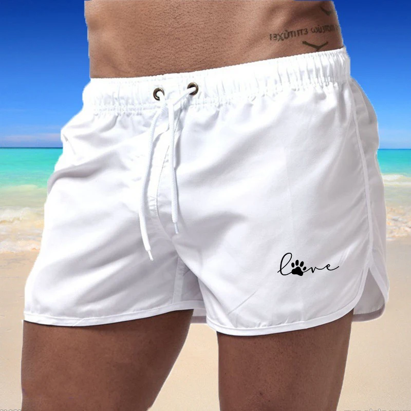 Сексуальные мужские пляжные трусы с милым принтом лап быстросохнущие летние мужские пляжные шорты Спортивные Повседневные Шорты Для Фитнеса пляжная одежда плавательная одежда