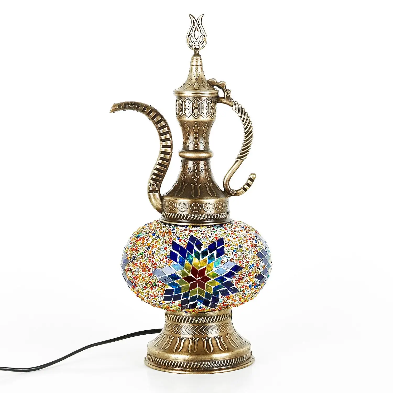

Turkish Handmade Mosaic Lamp, Colorful Desk Table Glass Lamp, Ottoman Mosaic Lamp, Pitcher Decorative Lamp, handmade Mosaic Lamp