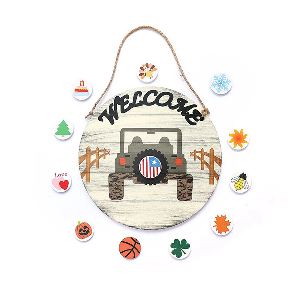 

Дверная подвесная доска, двухсторонняя дверная пластина, приветственный знак, сменный Декоративный Подвесной Настенный подвесной знак тип...