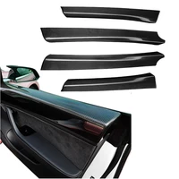 model 3 accessories dry carbon fiber door carbon trim 4 pcs matte real front and rear door pillar trims for3
