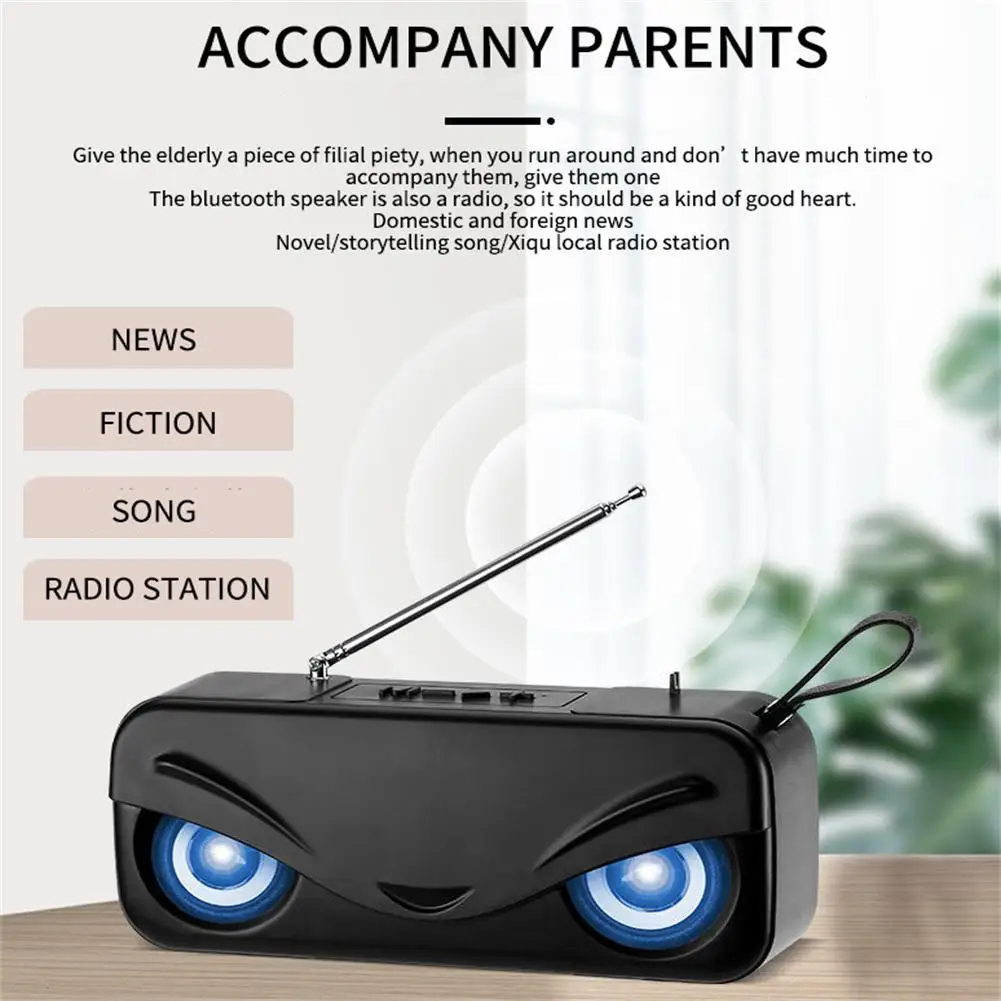 

Portable Radio Speaker Wireless FM With Long Playback Time 5Wx2 Stereo Speaker Supporting Micro TF Card For Outdoors Travel