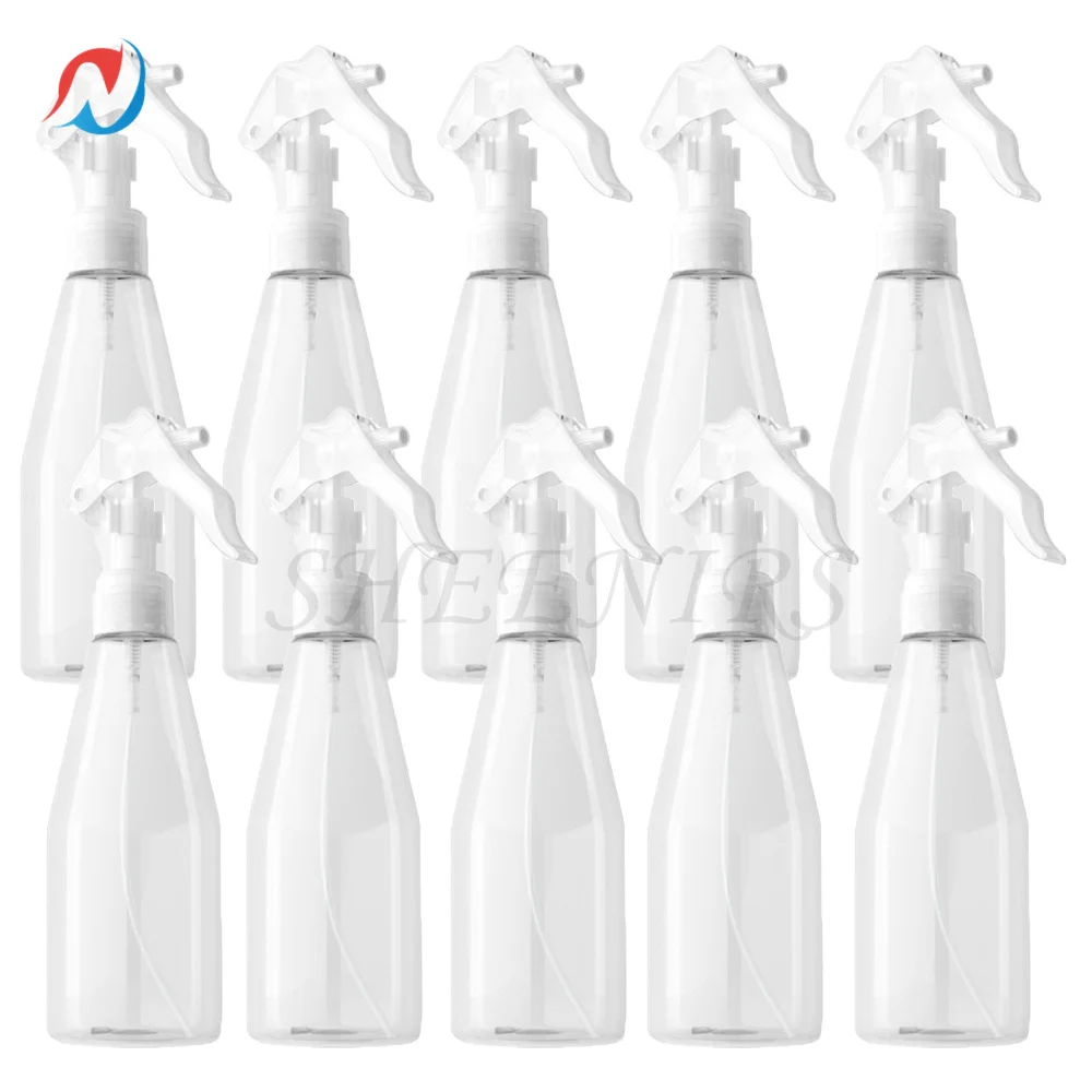 

Sheenirs 10pcs Empty 200ml Mist Plastic Bottle with Trigger Sprayer Pump Empty trigger Spray Bottles Refillable Travel Bottles