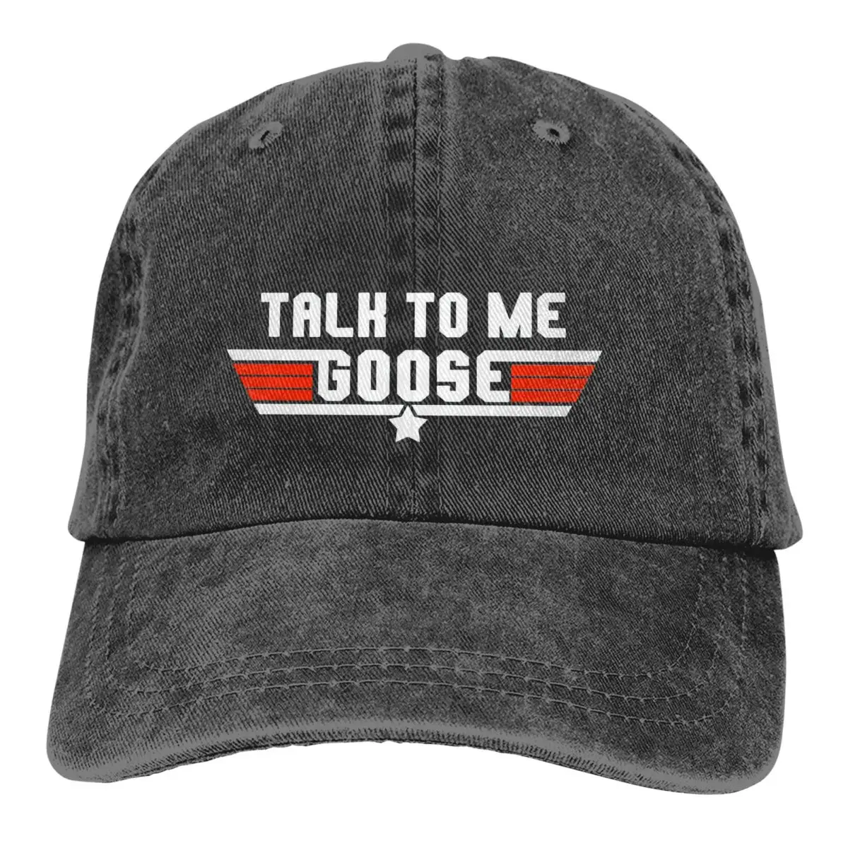 

Washed Men's Baseball Cap Talk To Me Goose Logo Design Trucker Snapback Caps Dad Hat Top Gun Maverick Film Golf Hats