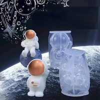 scented candle silicone mold cosmic spaceman sculpture smokeless soy wax creative aromatherapy mold candle making supplies