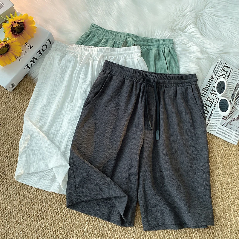 

Mens Ice silk Casual Shorts Men Basketball Sports Knee length Shorts Man Shorts Breathable Plus size 8XL 7XL 6XL Anti-wrinkle