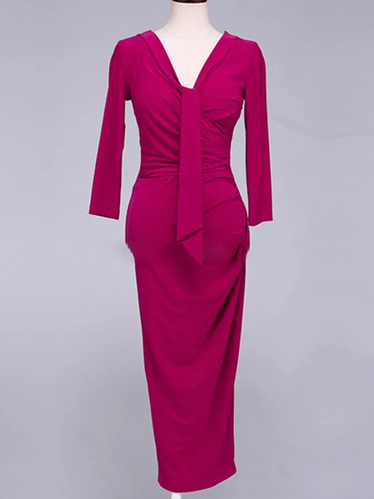 Платье-футляр с завышенной талией весна-осень элегантное облегающее однотонное