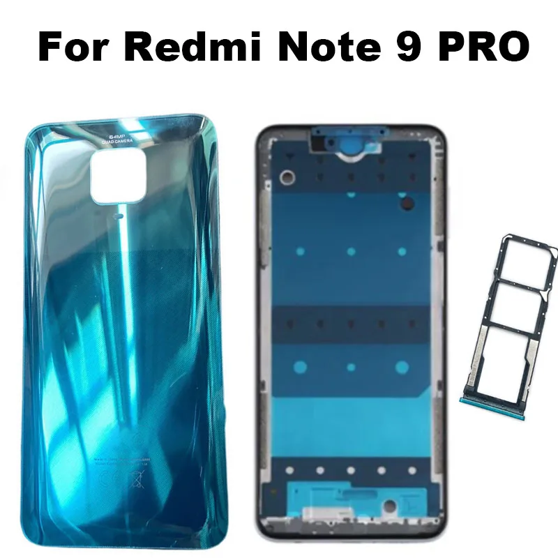 

Полный корпус для Xiaomi Redmi Note 9 PRO задняя крышка батарейного отсека задний корпус средняя рамка с лотком для Sim-карты