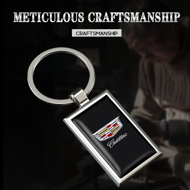 1Pcs Zinc Alloy Car Keyring Auto Logo Keychain Pendant Decoration For Cadillac Escalade CTS ATS CT4 XTS BLS XLR XT5 SRX - Цена: 54.41