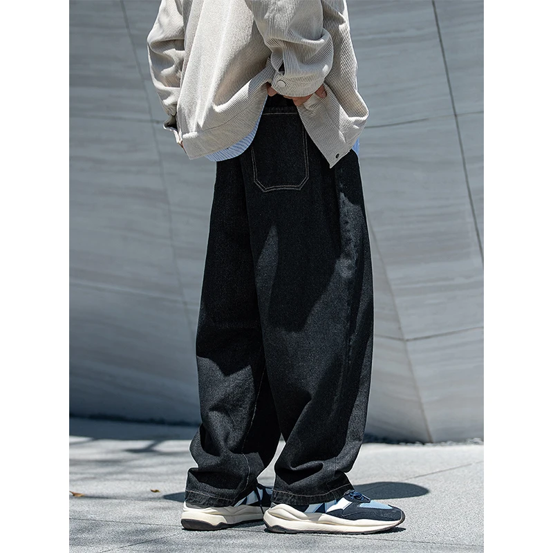 HANLU 2022 Autumn Winter Trend Loose Oversized Denim Pants Japanese Style Streetwear Baggy Jeans For Men Y2k Clothes