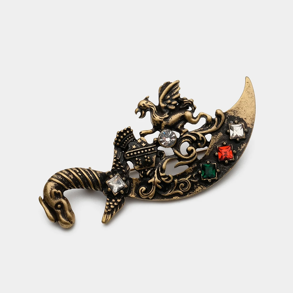 

JBJD Брошь дракон металлический динозавр Рыцарь Меч Монстр брошь животное для вечерние в повседневном стиле