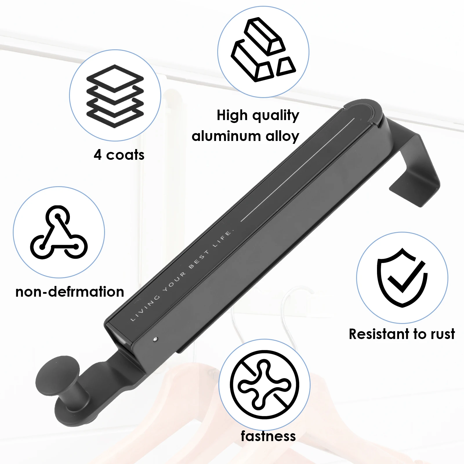 Выдвижная сушилка для одежды над дверью многофункциональная вешалка из