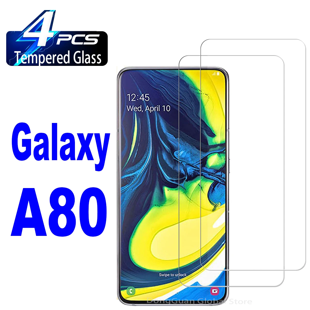 2/4Pcs Tempered Glass For Samsung Galaxy A80 Screen Protector Glass Film