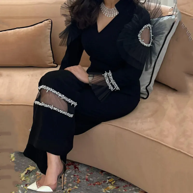 Черное Тюлевое платье для выпускного Aleeshuo