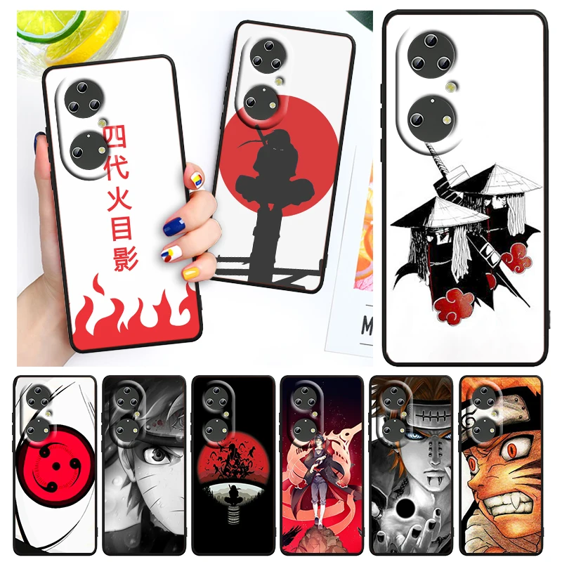 

Popular Anime Naruto For Huawei P50 P40 P30 P20 Pro Plus P10 P9 P8 Lite 2019 2017 RU E Mini Black Funda Capa Phone Case