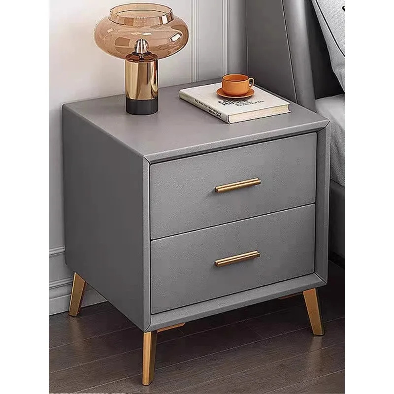 Simple bedside table, home bedroom storage cabinet, modern light luxury solid wood frame, small shelf next to the bed