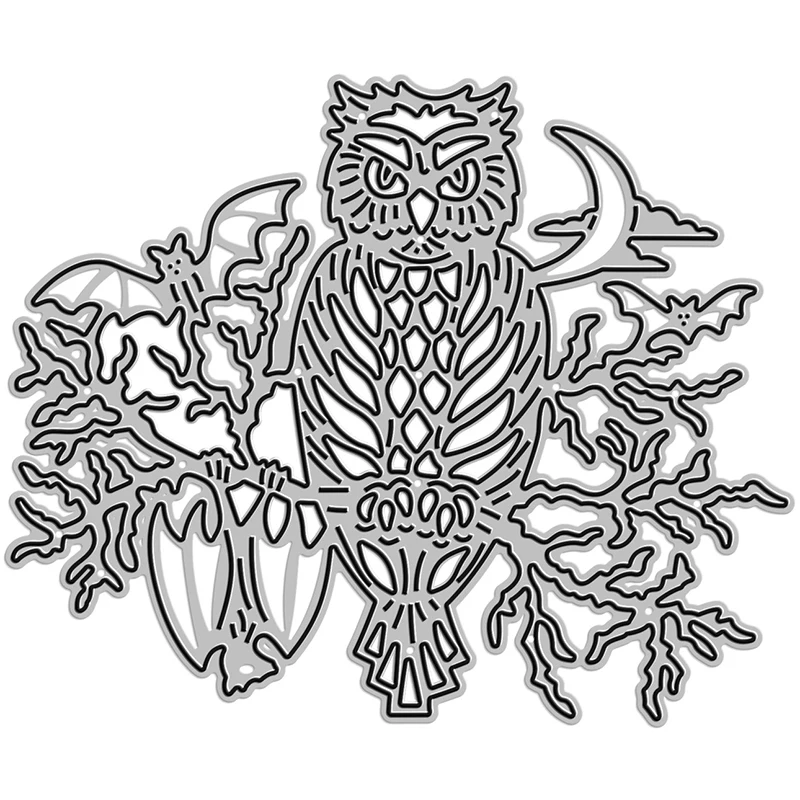 Новинка форма для тиснения летучая мышь Сова ветви ремесло 2021 металлические