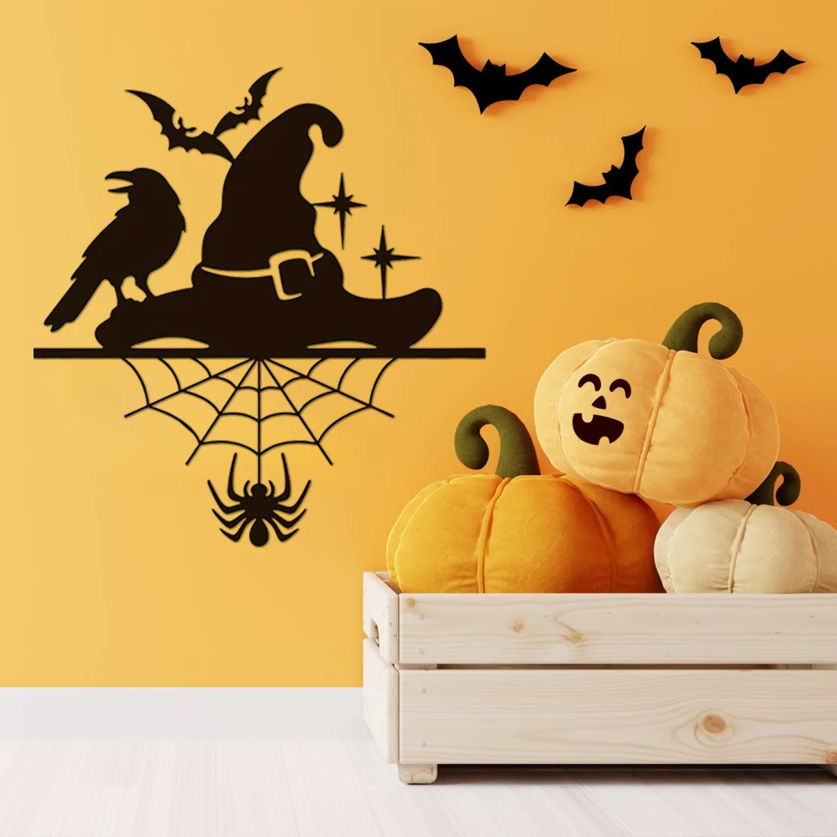 1 шт. Стильный металлический настенный декор на Хэллоуин: шляпа ведьмы с надписью