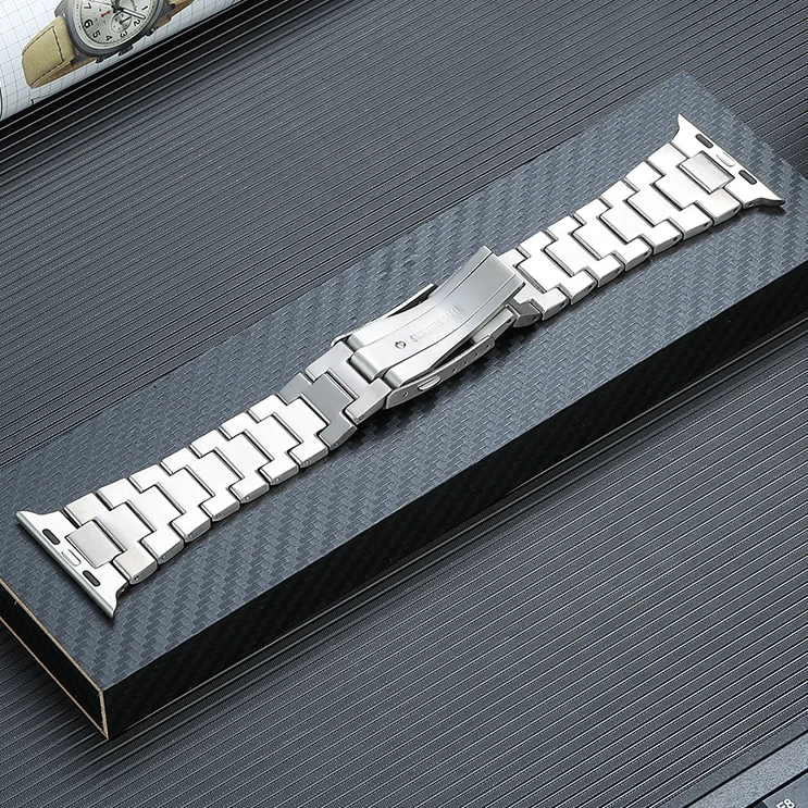 Correa Business Titanium Strap for Apple Watch Ultra 49mm 41mm 40mm Luxury Metal band 45mm IWatch Series 8 7 SE 6 44mm Wristband