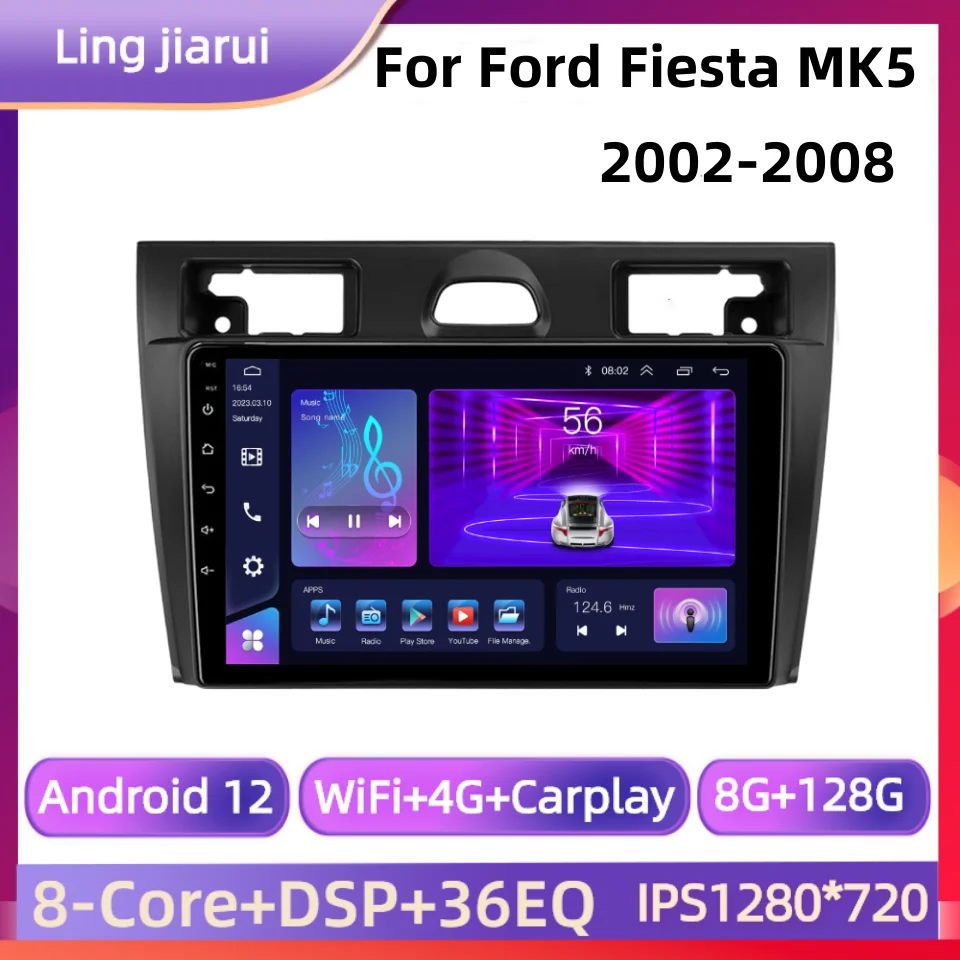 

Android 12 Car Radio For Ford Fiesta Mk VI 5 Mk5 2002-2008 Multimedia GPS Navigation Player Stereo Carplay Androidauto 2 Din DVD