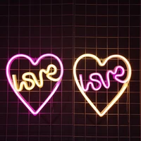 led heart neon sign lights for bedroom wall battery usb night lamp atmosphere birthday gifts holiday wedding home room decor