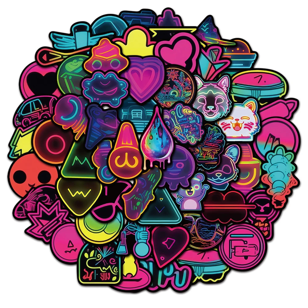 

10/30/60 шт. INS мультфильм неоновый свет наклейки забавные VSCO девушка наклейки ноутбук Тетрадь скейтборд телефон чемодан украшения стикер