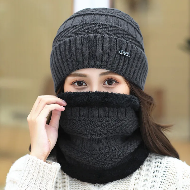 Зимние облегающие шапки для женщин толстый шарф из кораллового флиса с
