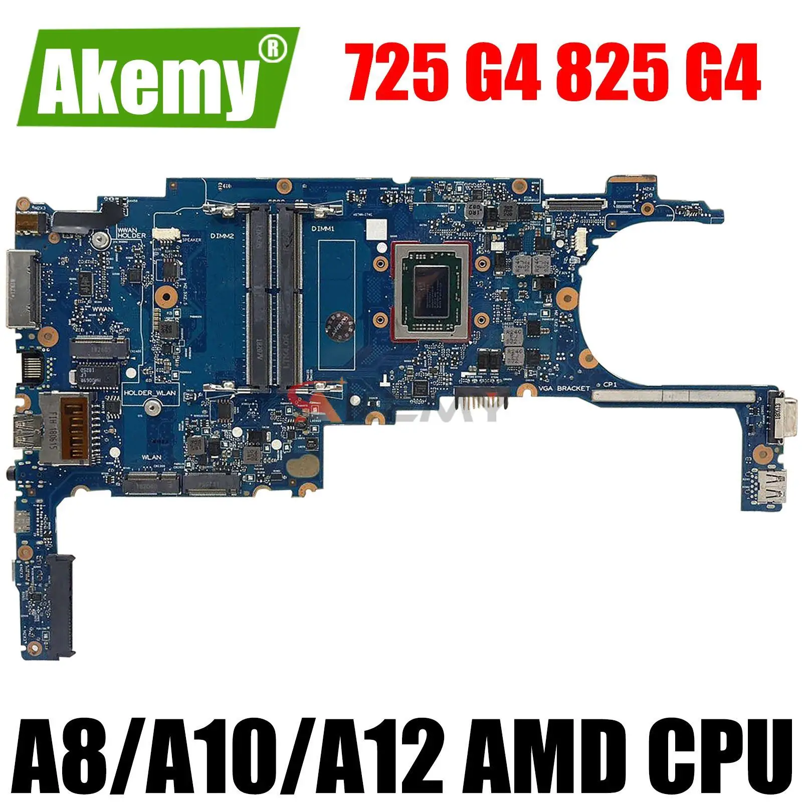 

Материнская плата для ноутбука HP EliteBook 725 G4, материнская плата 6050A2834801, материнская плата с процессором A8 A10 A12 AMD DDR4