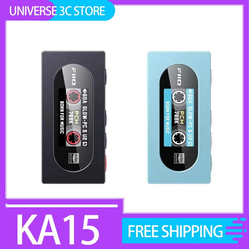 Fiio KA15 Portable Usb Dac Headphone Amplifier Dongle With 3.5mm And 4.4mm Output Dsd 256 Ps5 Custom