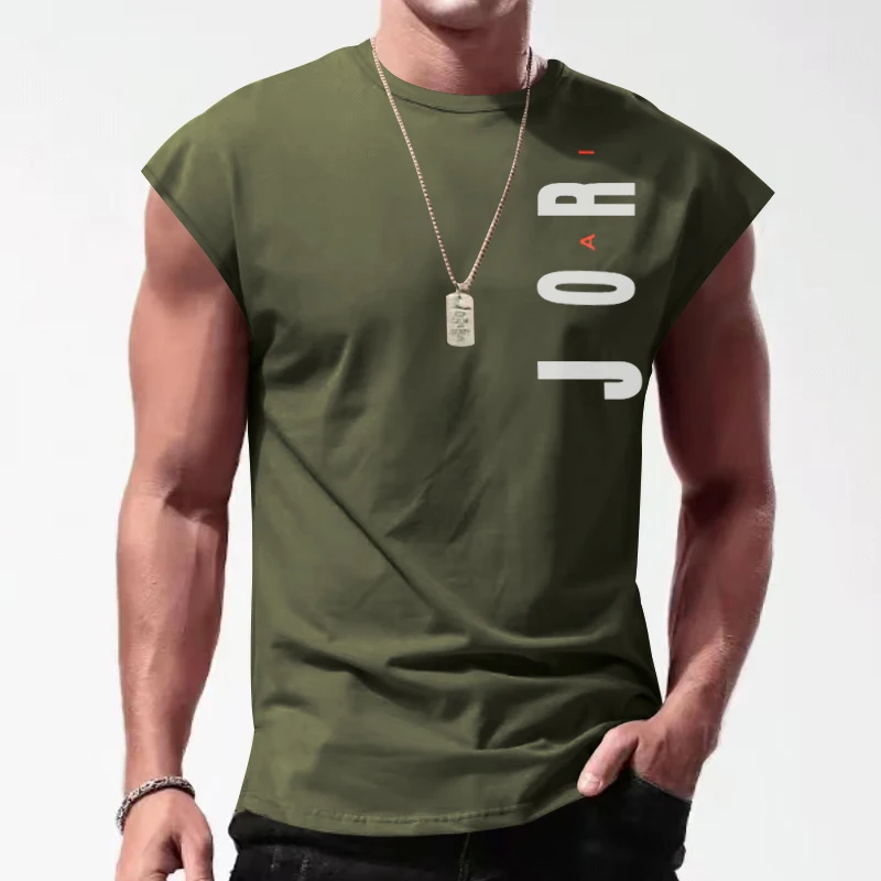 

Summer New BodyBuilDing Vest Top FashionTtight Capable Loose Men's Casual Daily Trend Sleeveless Sports T-Shirt