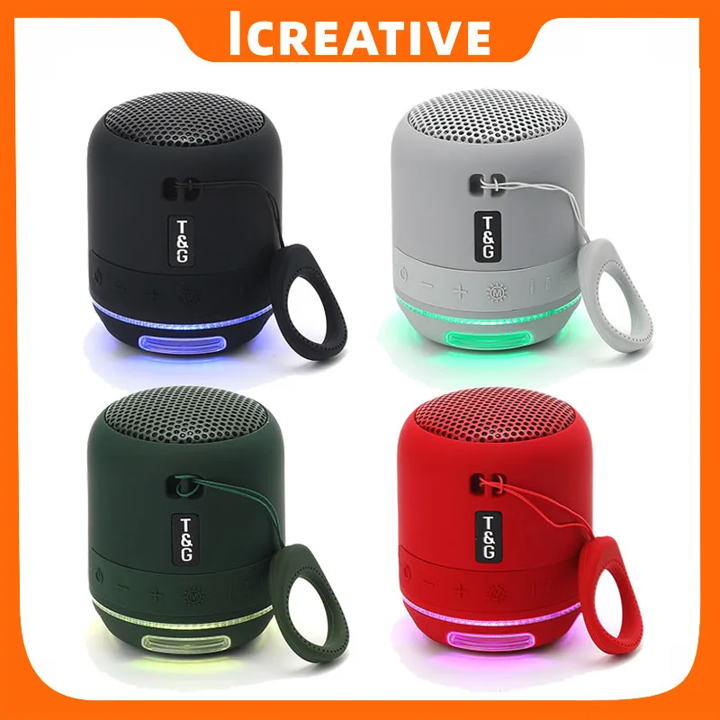 

TG294 Mini Wireless Speaker LED Light BT Sound Box Music Player Stereo Subwoofer Speakers Support TF Card FM Radio