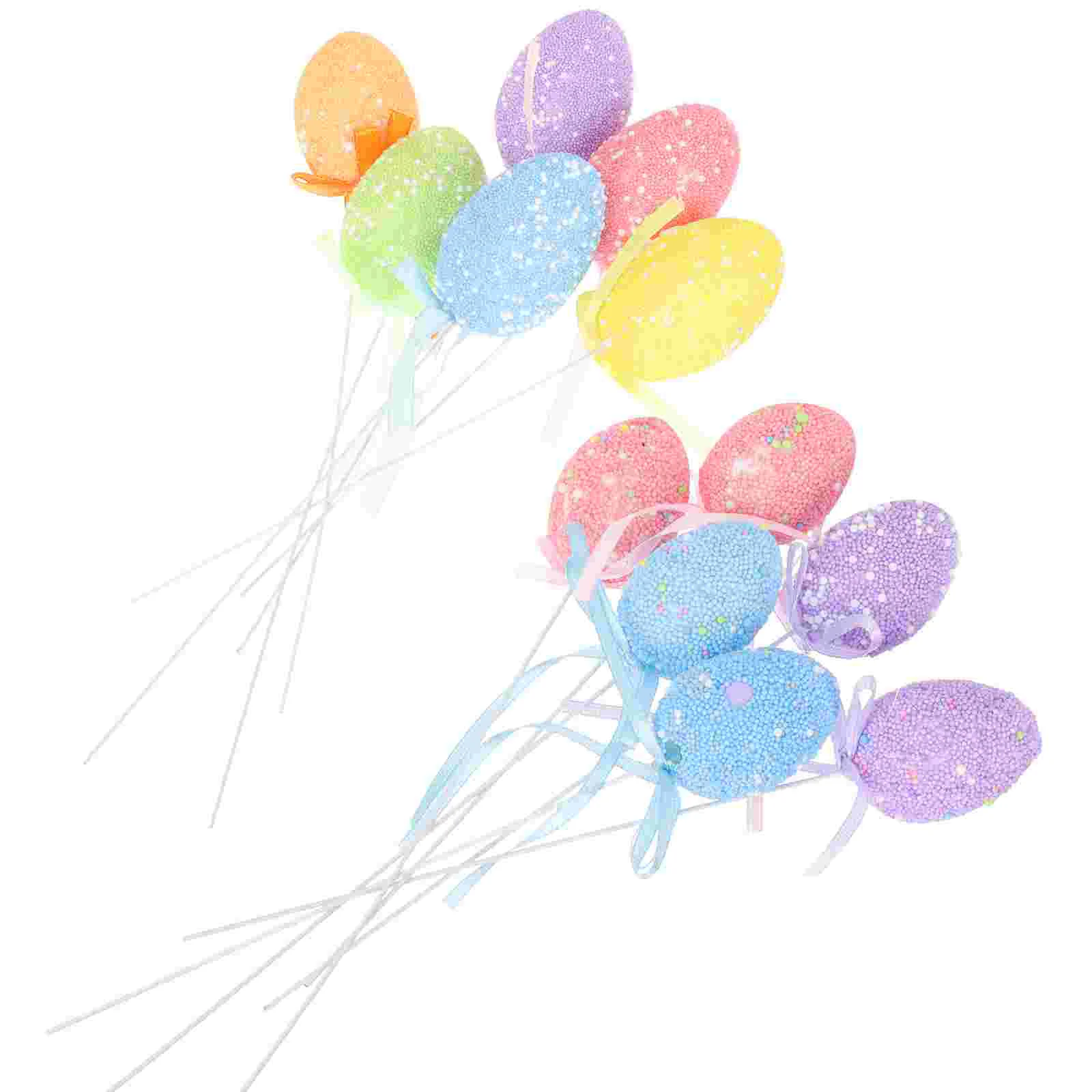 

12Pcs Easter Eggs Cupcake Toppers Easter Egg Decor Topper Foams Eggs Topper