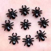 free shippingwholesale 600pcs glitter spider 3d charms jewelry resin diy decorations stickers earrings hb58