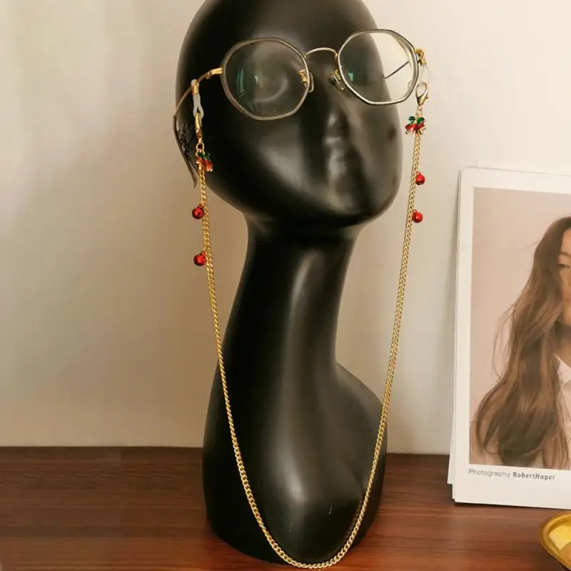 Новинка 2022 Рождественская маска цепочка для очков ремешки металлическая на