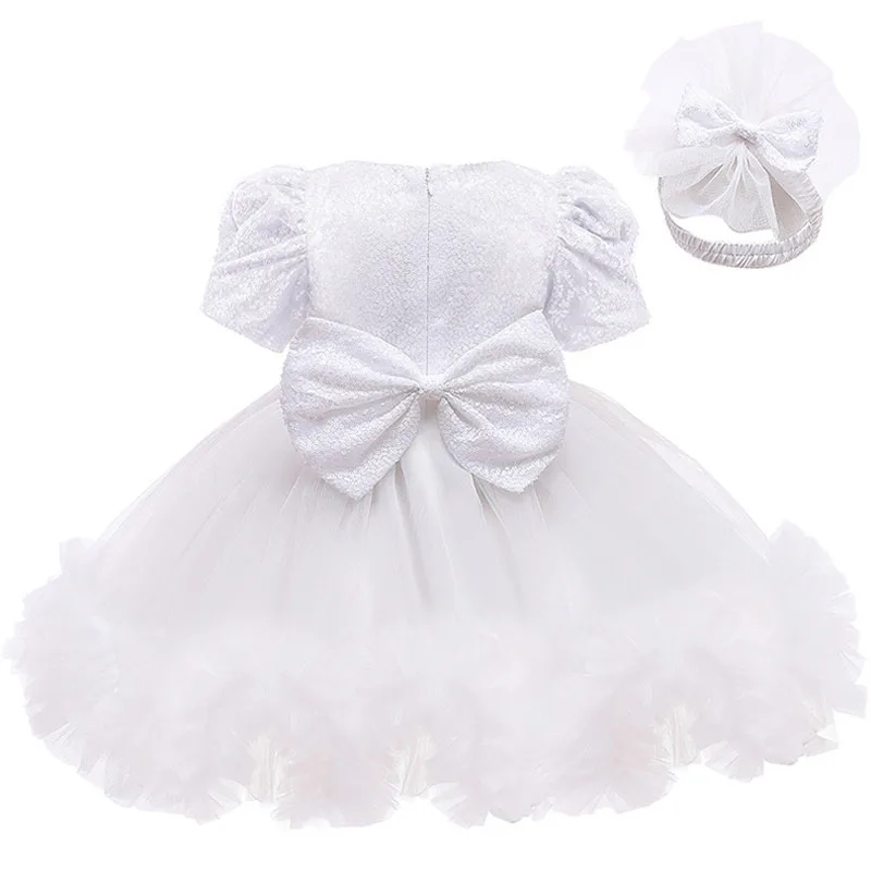

Infant 1st Years Birthday Dress For Baby Girls Bow-knot Sequins Princess Dress Kids Carnival Wedding Party Dress Newborn Clothes