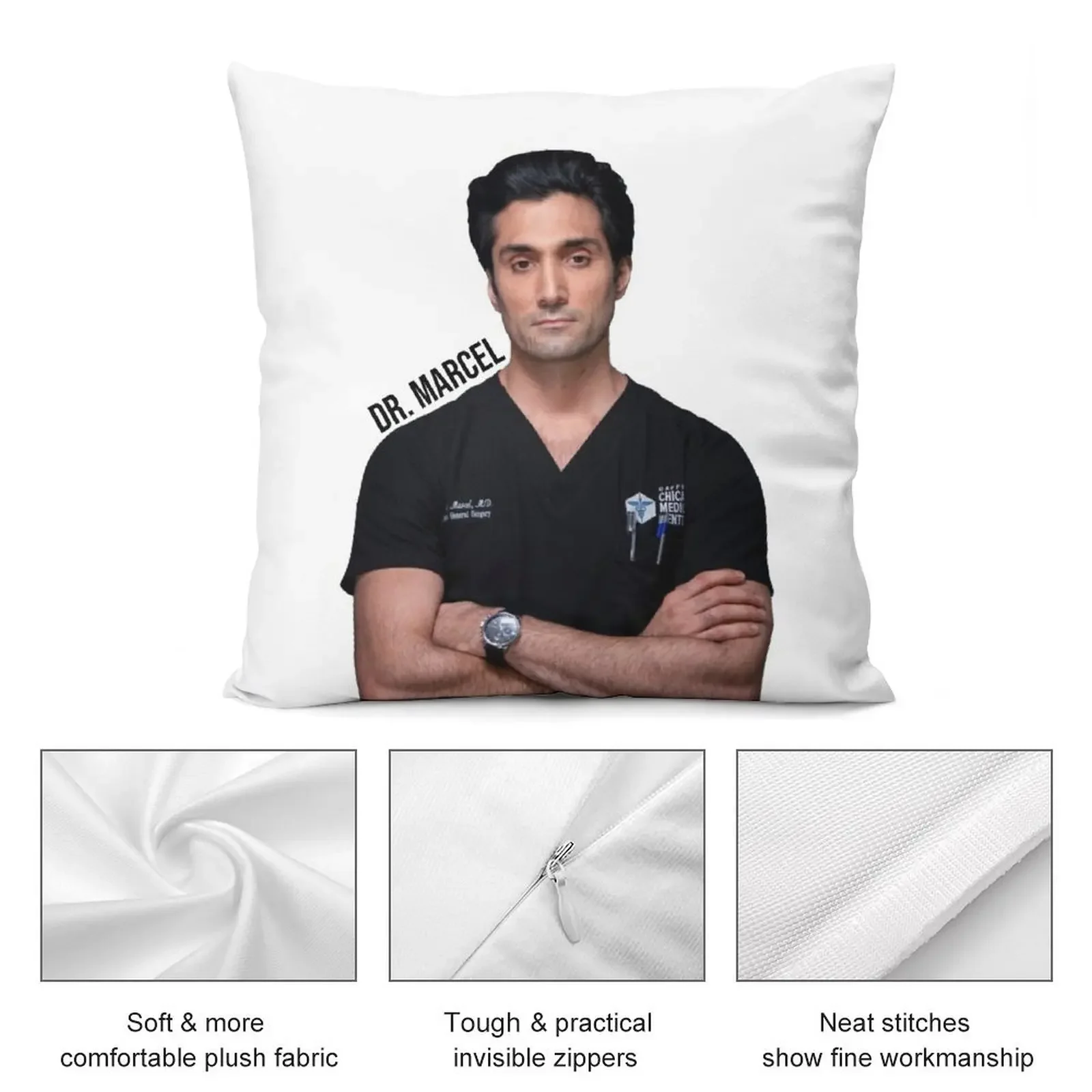 CHICAGO MED - CROCKETT MARCEL DOMINIC RAINS Декоративная подушка Подушки для дивана Мраморный чехол