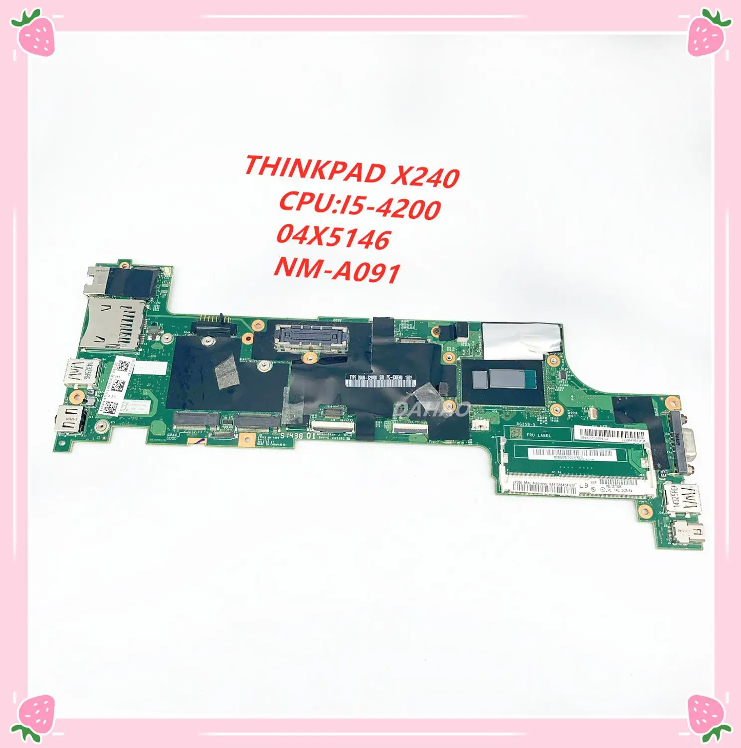 Lenovo Thinkpad X240 notebook Laptop motherboard CPU i5 4200U 100% test work FRU 04X5170 04X5146 04X5147 04X5158 5159