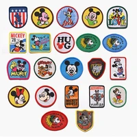 5 pcs disney mickey minnie mouse embroidered clothes stickers cartoon cute mouse round patches diy t shirt pants sewing applique