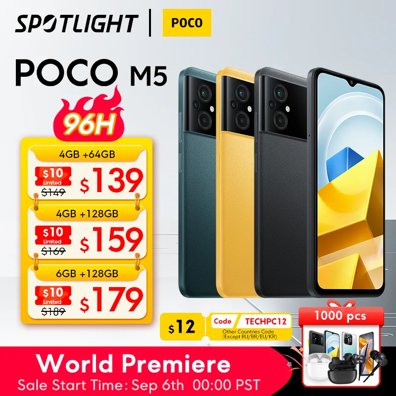 POCO M5 Smartphone, Version globale, 64 go/128 go, NFC, MTK G99 Octa Core, 90Hz, écran 6.58 pouces, caméra 50mp, 5000mAh