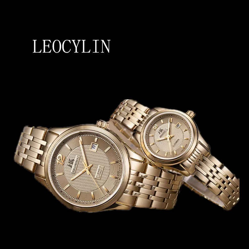 LEOCYLIN Couple mechanical watch Brand shanghai stainless steel sapphire fashion Wristwatches high quality Relogio Masculino