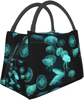 occean jellyfish lunch baginsulated lunch tote bag for woman men work picnic hiking fishing